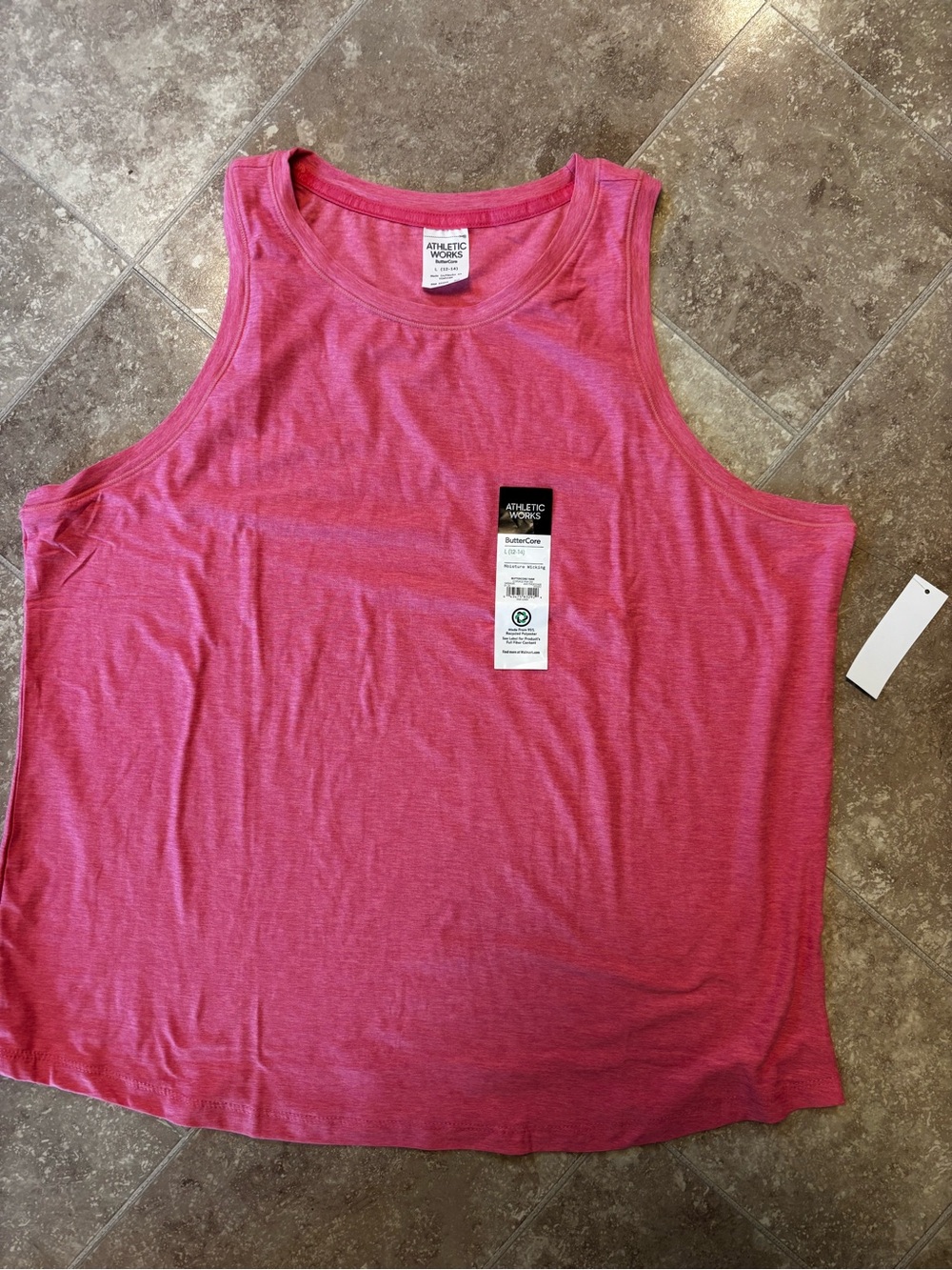 Athletic Works Women's Pink Tank Top - Lightweight Casual Shell large 12-14